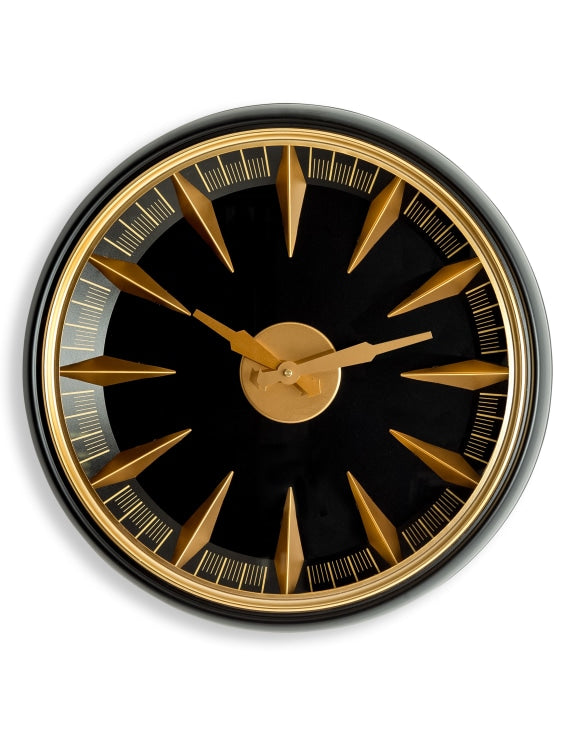 Black & Antique Gold California Wall Clock