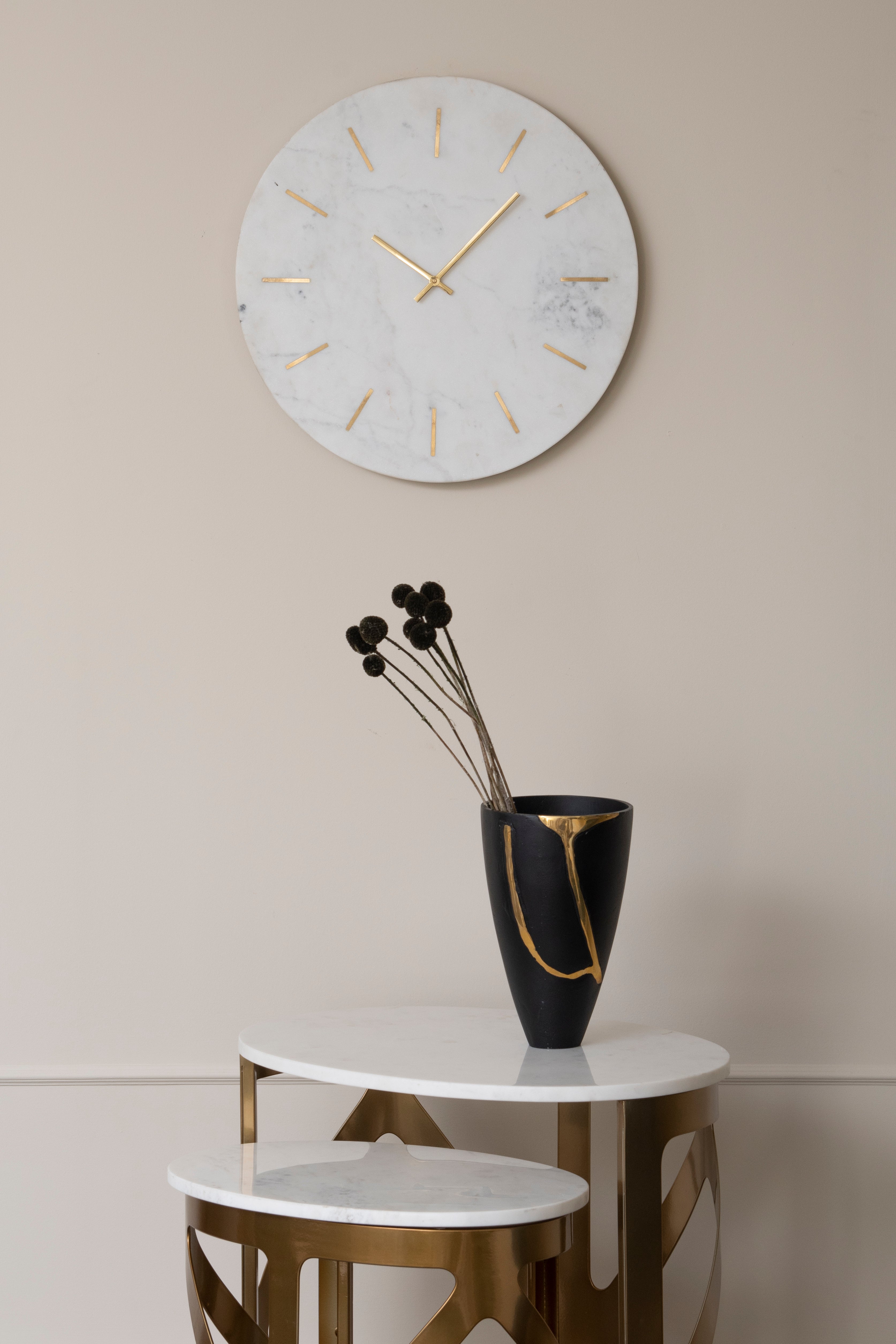 Marble and Brass Wall Clock