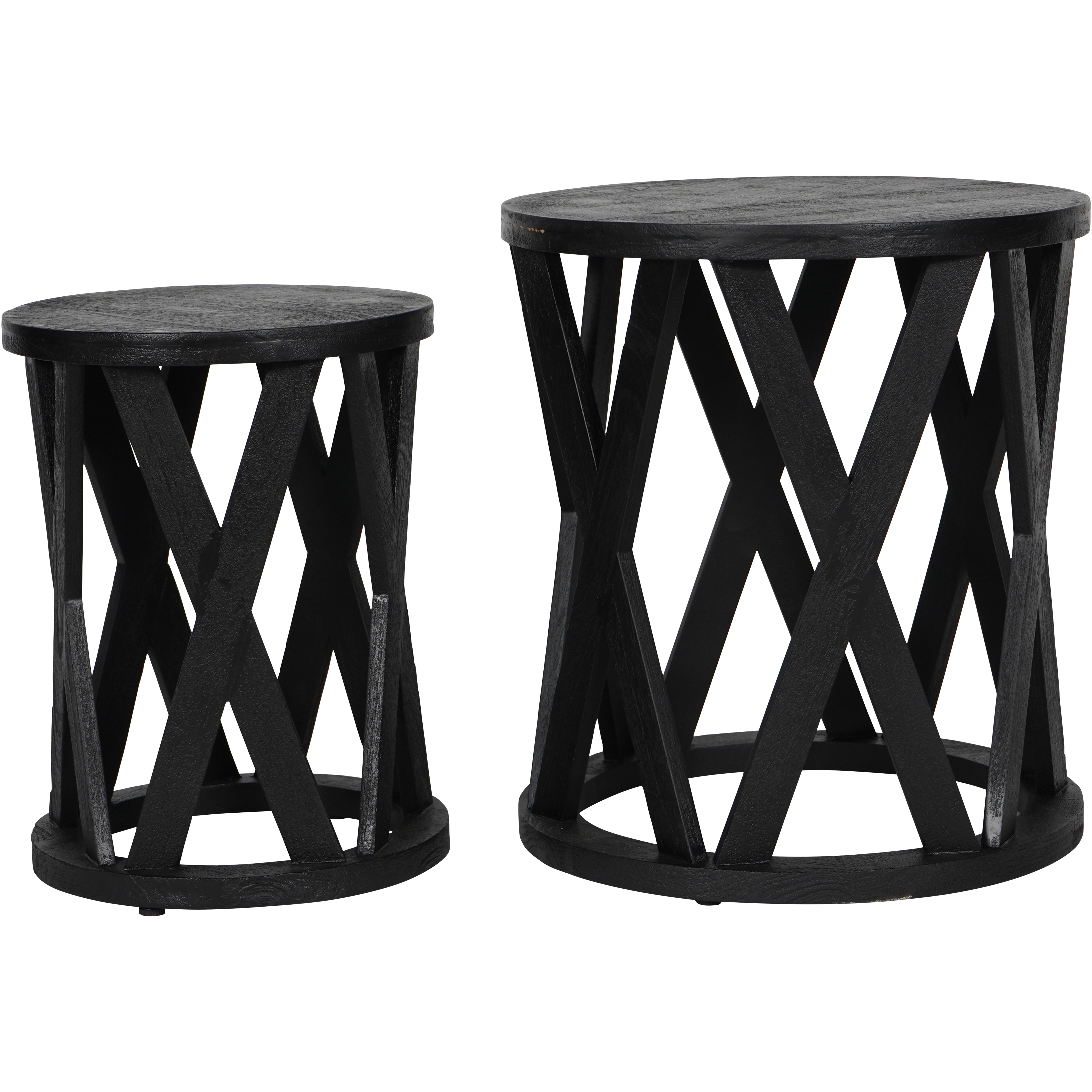 Cora Solid Wooden Set of 2 Nesting Side Tables