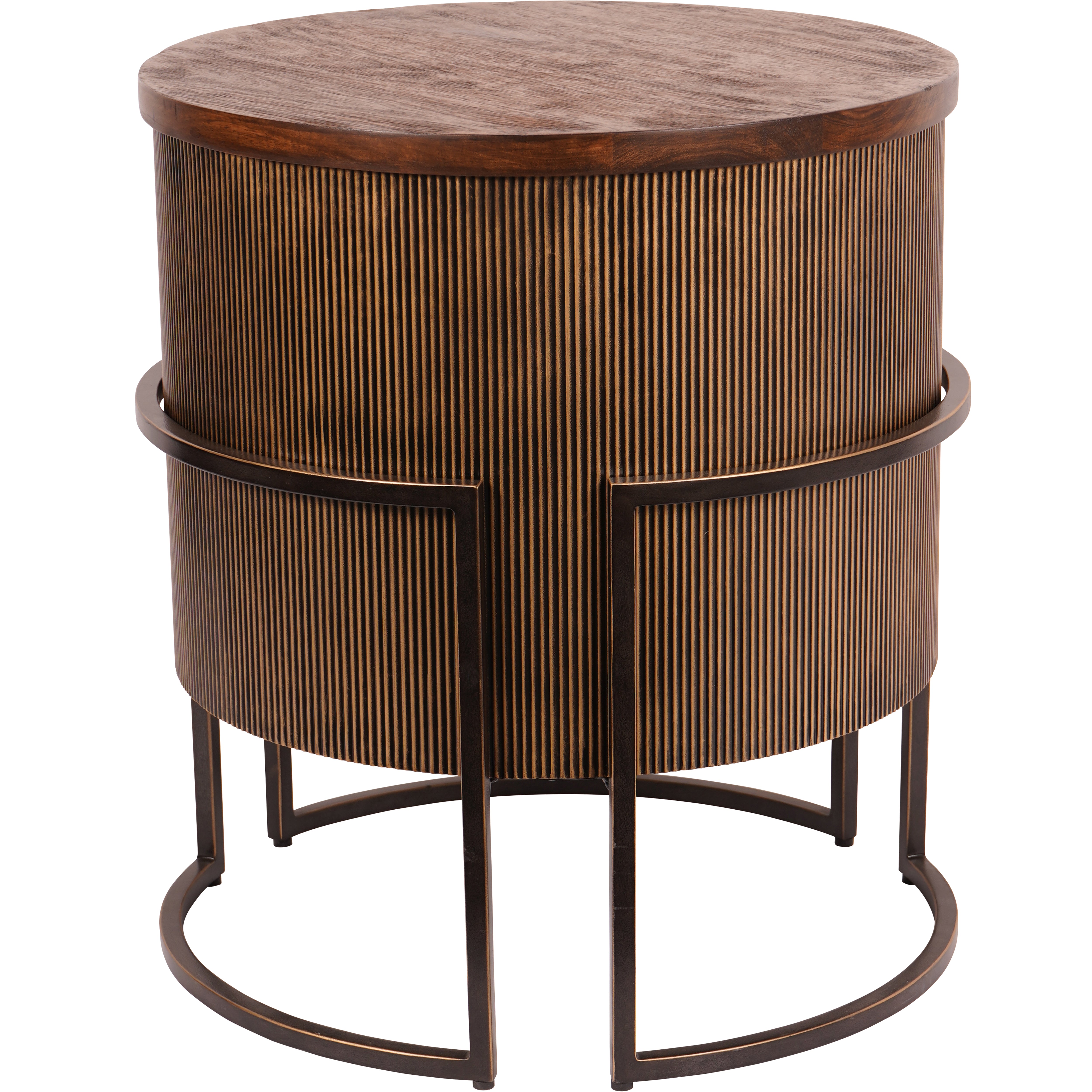 Harrison Antique Gold Corrugated Side Table