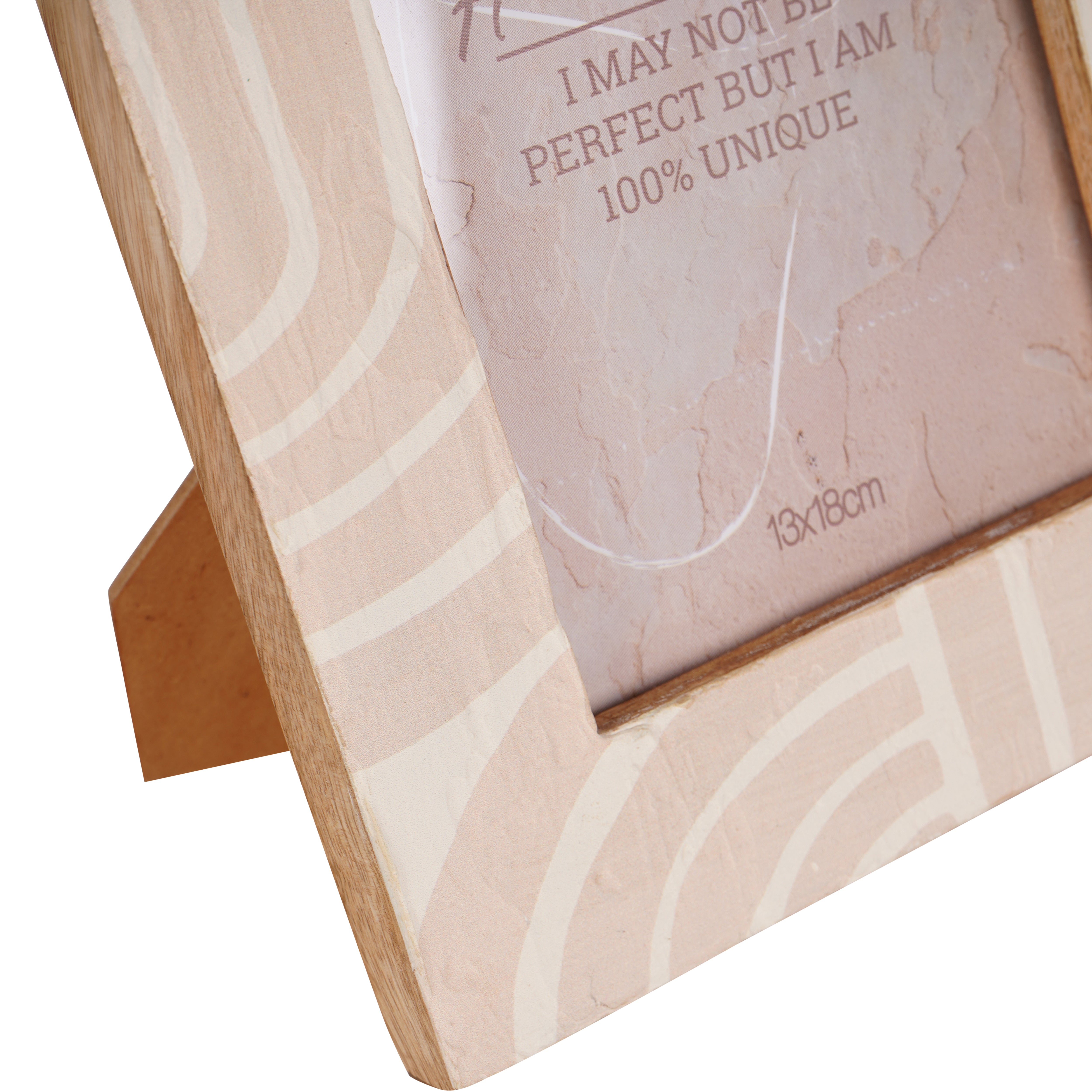 Photo Frame Mango Wood Pattern Peach 13x18cm