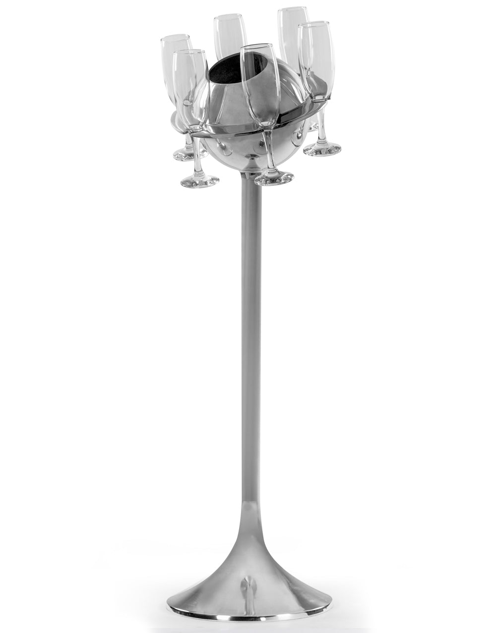 Polished Aluminium Floor Standing Saturn Ice Bucket