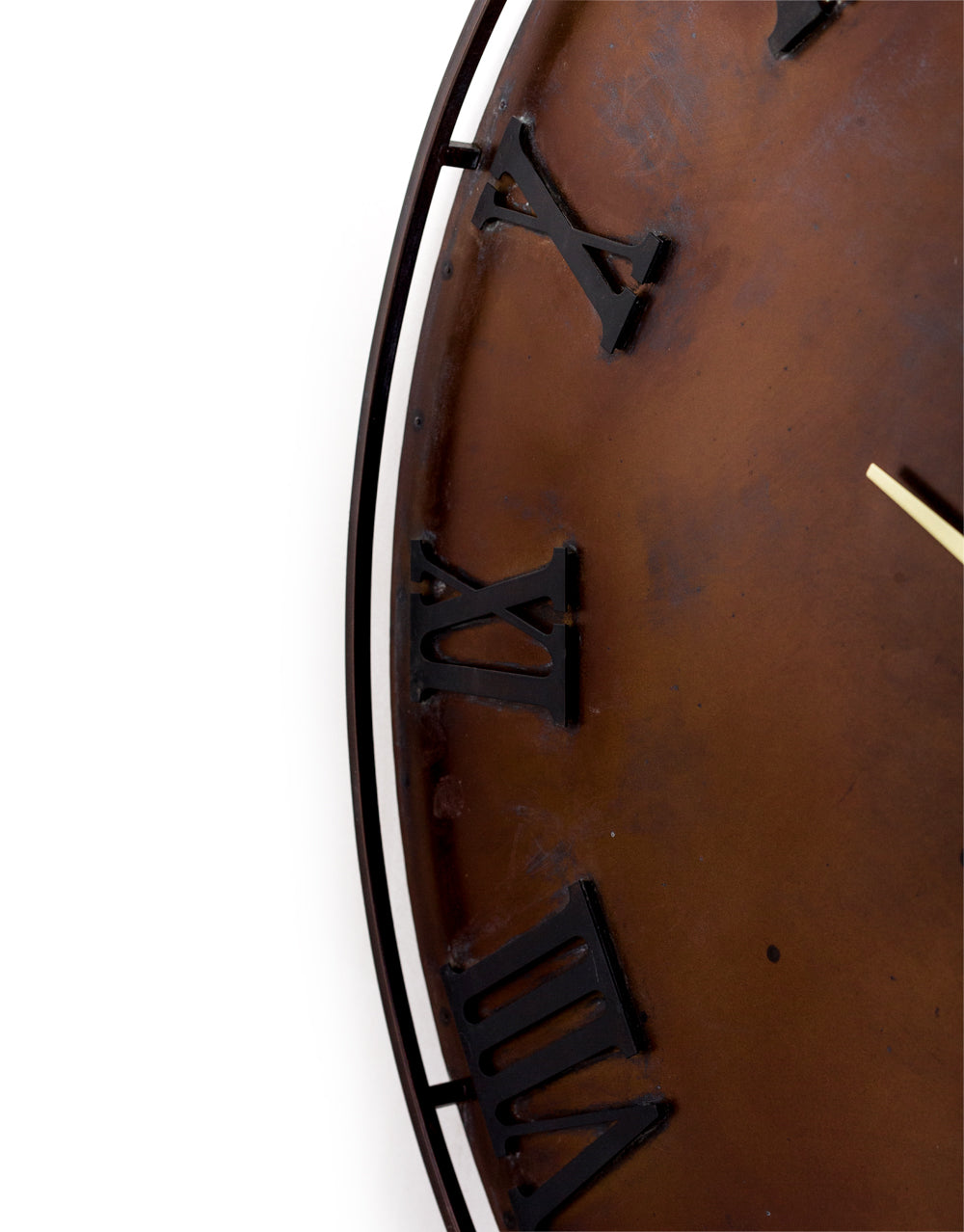 Large Antiqued Iron Industrial Wall Clock