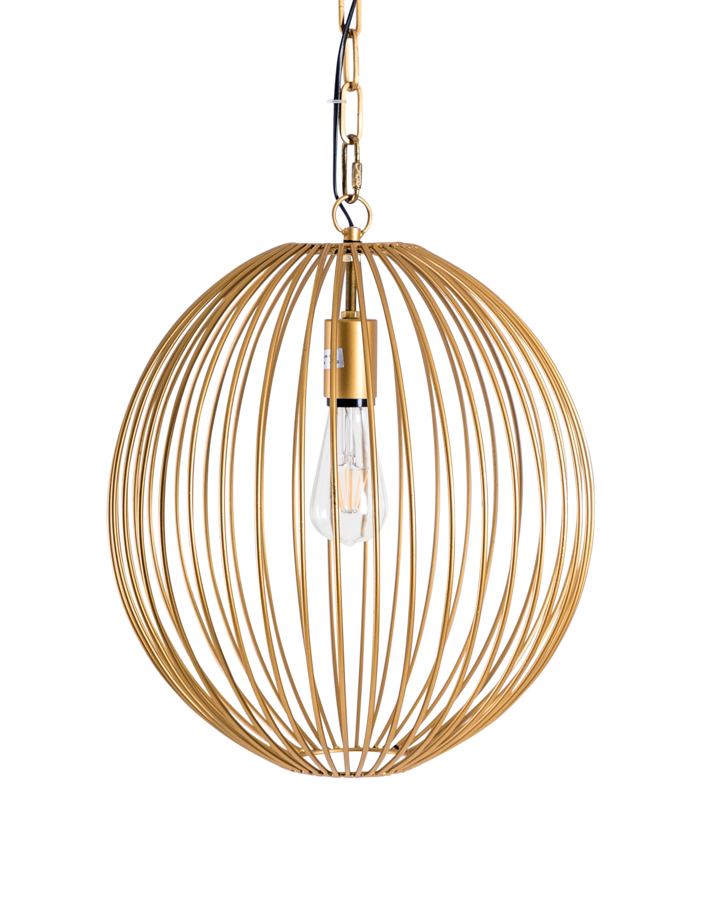 Large Gold Wire Sphere Ceiling Pendant