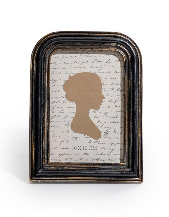 Antiqued Ribbed Black 4x6" Photo Frame