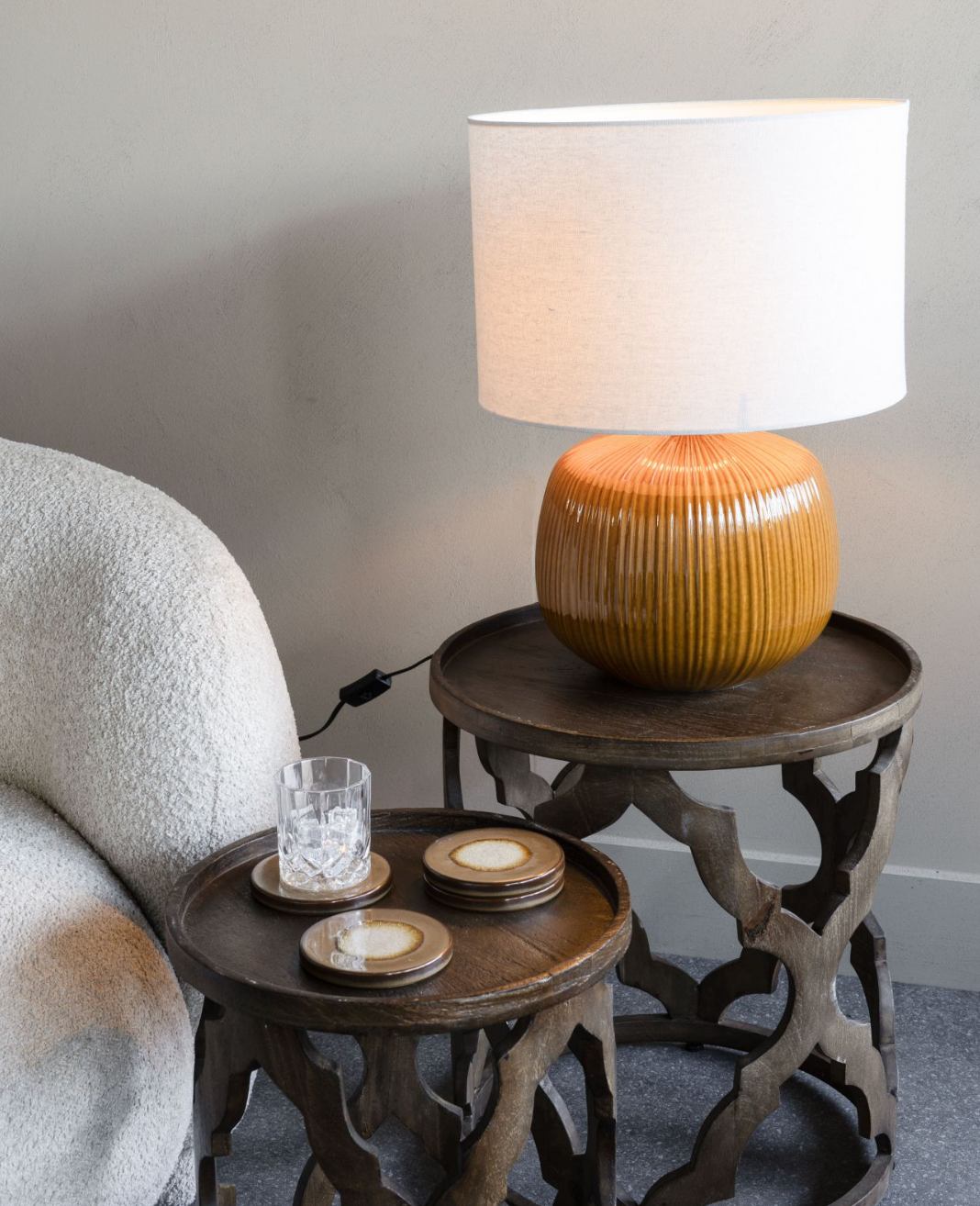 Bodhi Ceramic Burnt Ochre Table Lamp