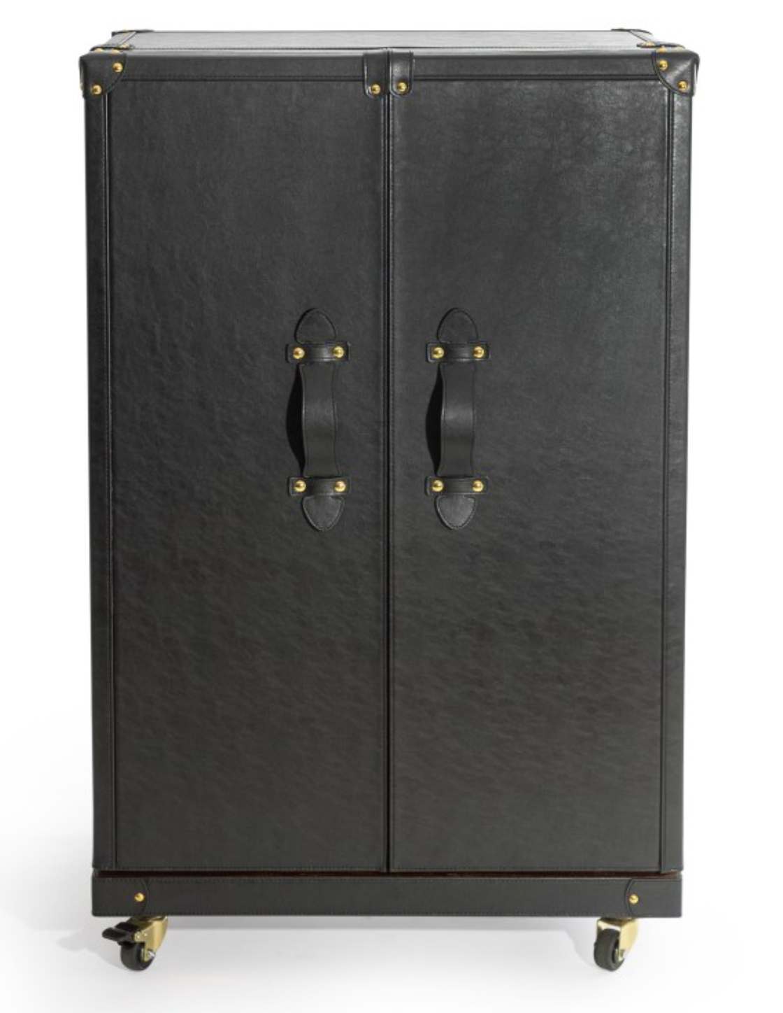 Soho Steamer Large Leather Two-Door Wine / Bar Cabinet